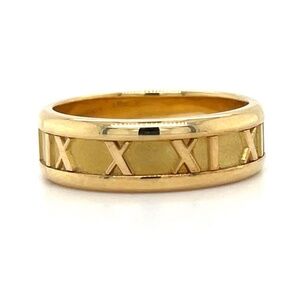 1995 Tiffany & Co 18k Yellow Gold Atlas Eternity Band 6.75mm Ring Size 9